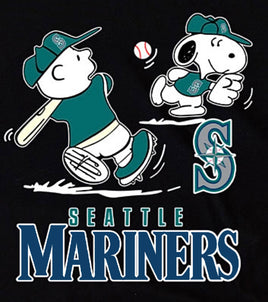 Snoopy Professional Baseball Indoor/Outdoor Waterproof Vinyl Decal - Seattle Mariners