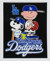 Snoopy Professional Baseball Indoor/Outdoor Waterproof Vinyl Decal - Los Angeles Dodgers