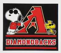 Snoopy Professional Baseball Indoor/Outdoor Waterproof Vinyl Decal - Arizona Diamondbacks