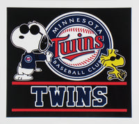 Snoopy Professional Baseball Indoor/Outdoor Waterproof Vinyl Decal - Minnesota Twins