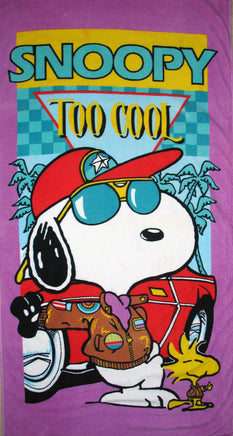 Joe Cool and Woodstock Beach Towel - TOO COOL (Near Mint) - snoopn4pnuts.com
