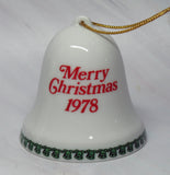 1978 Peanuts Porcelain Christmas Bell Ornament - Singing Carols
