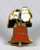 Snoopy Liberty Bell Bicentennial Cloisonne Pin (1776-1976)