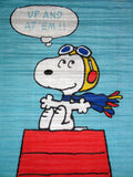 Snoopy Vintage Shoji Corded Blinds / Room Divider / Wall Decor - Flying Ace