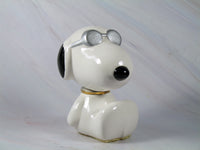 Snoopy Joe Cool Imported Porcelain Bobblehead With Gold Plated Collar (New But Near Mint) - snoopn4pnuts.com