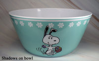 Snoopy Large 10" Melamine Easter Bowl - Great For Holding Easter Eggs, Candy, Etc.! (New But Near Mint) - snoopn4pnuts.com