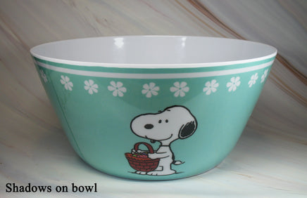 Snoopy Large 10" Melamine Easter Bowl - Great For Holding Easter Eggs, Candy, Etc.! (New But Near Mint) - snoopn4pnuts.com