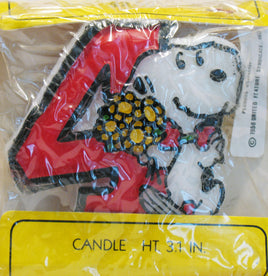 Snoopy Number 4 Vintage Birthday Candle (NEW But Near Mint/Wax Softened In Past) - snoopn4pnuts.com