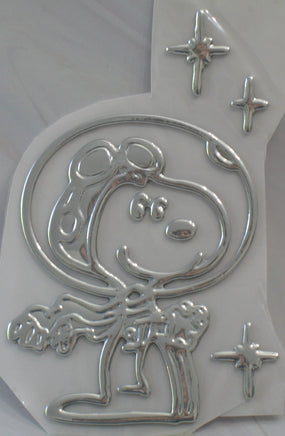 Snoopy Thick Faux - Chrome Self - Adhesive Car, Laptop, Luggage Vinyl 4 - Piece Emblem Set - snoopn4pnuts.com