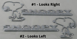 Snoopy Thick Faux - Chrome Self - Adhesive Car, Laptop, Luggage Vinyl Emblem Set (2 Directions To Choose From) - snoopn4pnuts.com