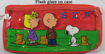 Peanuts Nylon Pencil Bag With Clear Vinyl Front - snoopn4pnuts.com