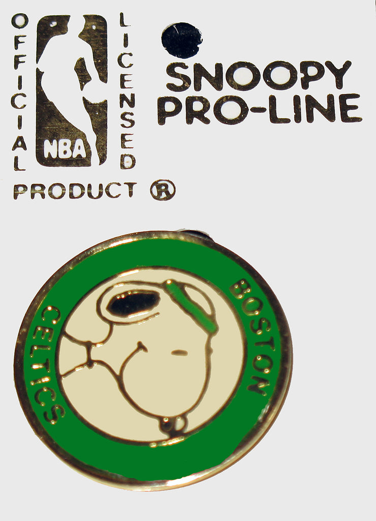 Snoopy Boston Celtics Basketball Enamel Pin - RARE!