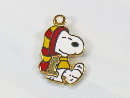 Snoopy Skier Cloisonne Charm - snoopn4pnuts.com
