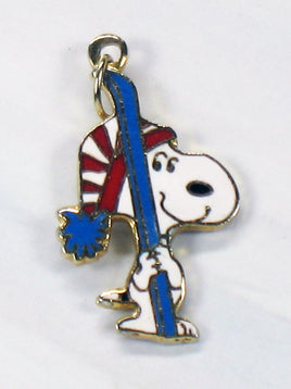 Snoopy Skier Cloisonne Charm - snoopn4pnuts.com