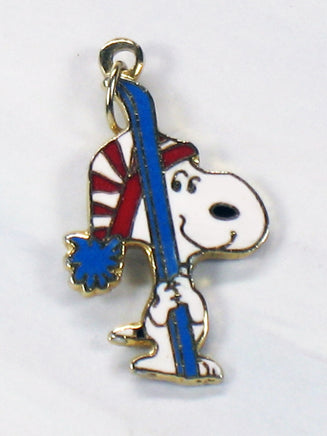 Snoopy Skier Cloisonne Charm - snoopn4pnuts.com