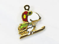 Snoopy Joe Cool Skier Cloisonne Charm