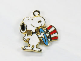 Patriotic Snoopy Cloisonne Charm - snoopn4pnuts.com
