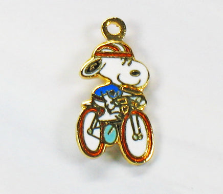 Snoopy Bicycle Cloisonne Charm - snoopn4pnuts.com