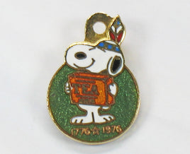 Snoopy Indian Bicentennial Cloisonne Charm - snoopn4pnuts.com
