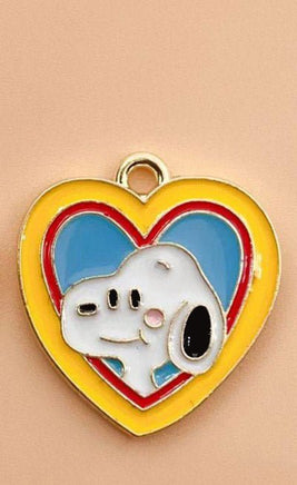 Peanuts Enamel Charm - Blushing Snoopy In Heart - snoopn4pnuts.com