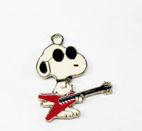 Snoopy Joe Cool Metal and Enamel Electric Guitar Charm