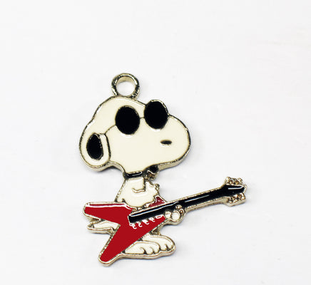 Snoopy Joe Cool Metal and Enamel Electric Guitar Charm - snoopn4pnuts.com