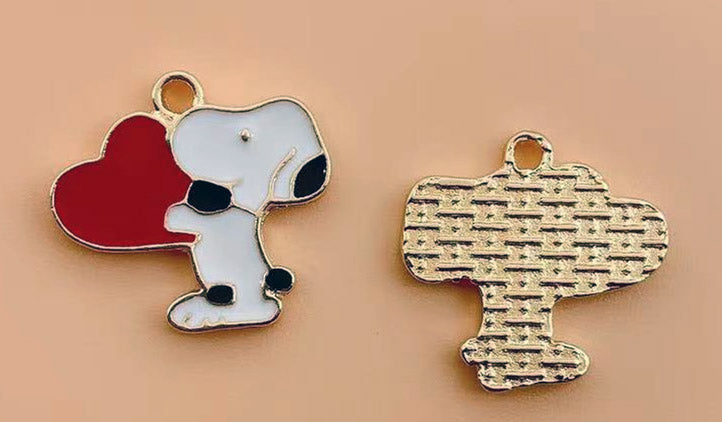 Snoopy's Heart Enamel Charm