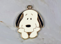 Smiling Snoopy Enamel Charm (Cream-Colored Face)