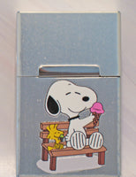 Snoopy Hinged Aluminum Cigarette Case - Ice Cream Cone