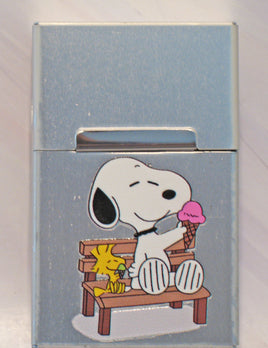 Snoopy Hinged Aluminum Cigarette Case - Ice Cream Cone - snoopn4pnuts.com