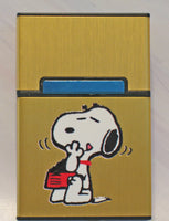 Snoopy Hinged Aluminum Cigarette Case - Eating - snoopn4pnuts.com