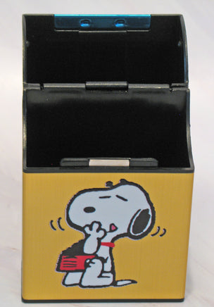 Snoopy Hinged Aluminum Cigarette Case - Eating - snoopn4pnuts.com