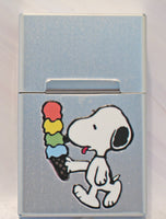 Snoopy Hinged Aluminum Cigarette Case - Ice Cream Cone