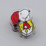 Snoopy Durable Acrylic Bag Clip (Great For Holding Papers Too) - Bedtime (Red Cap)