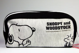 Snoopy and Woodstock Cloth Cosmetics Bag or Clutch Purse With Outer Pocket