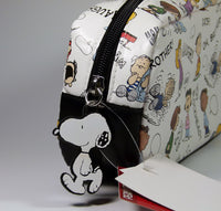 Peanuts Faux Leather Cosmetics Bag or Clutch Purse With PVC Snoopy Zipper Pull