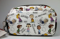 Peanuts Faux Leather Cosmetics Bag or Clutch Purse With PVC Snoopy Zipper Pull