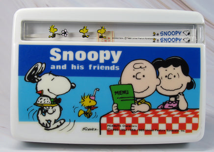 Peanuts 4 - Piece Melamine Storage Container and Chopsticks Set (Great For Lunch Boxes/Bags!) - New But Light Shelf Wear - snoopn4pnuts.com