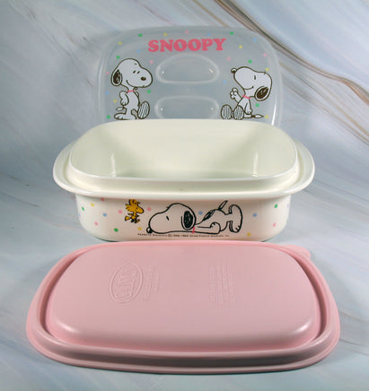 Peanuts 3 - Piece Storage Container With Melamine Base and Dual Lids (Great For Lunch Boxes/Bags!) - snoopn4pnuts.com