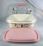 Peanuts 3-Piece Storage Container With Melamine Base and Dual Lids (Great For Lunch Boxes/Bags!)