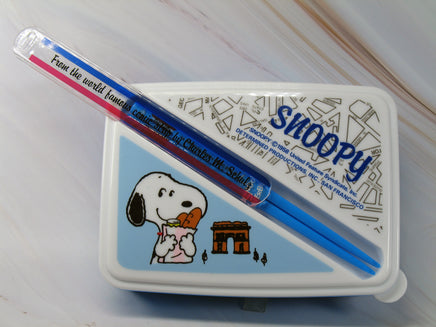 Peanuts 4 - Piece Storage Container and Chopsticks Set (Great For Lunch Boxes/Bags!) - snoopn4pnuts.com