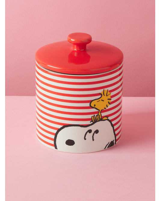 Snoopy Striped Cookie Jar