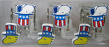 Snoopy and Woodstock Decorative Patriotic Metal Hooks (Hanger Rings) Set