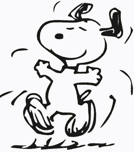 Happy Snoopy Die-Cut Vinyl Decal - Black