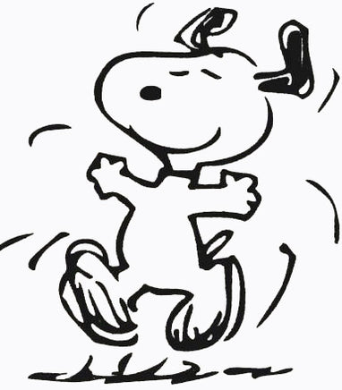 Happy Snoopy Die-Cut Vinyl Decal - Black