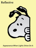 Snoopy PEEKER Large Self-Adhesive Decal - Reflective (Very Bright At Night When Headlights Shine On It!)