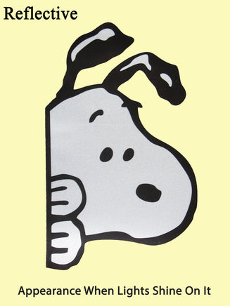 Snoopy PEEKER Large Self - Adhesive Decal - Reflective (Very Bright At Night When Headlights Shine On It!) - snoopn4pnuts.com