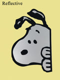 Snoopy PEEKER Large Self-Adhesive Decal - Reflective (Very Bright At Night When Headlights Shine On It!)