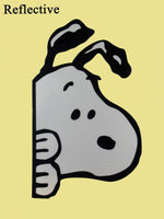 Snoopy PEEKER Large Self-Adhesive Decal - Reflective (Very Bright At Night When Headlights Shine On It!)