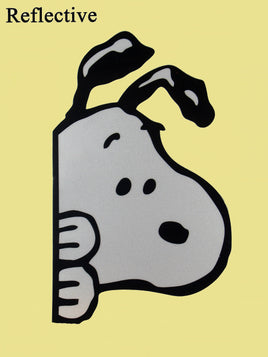 Snoopy PEEKER Large Self - Adhesive Decal - Reflective (Very Bright At Night When Headlights Shine On It!) - snoopn4pnuts.com
